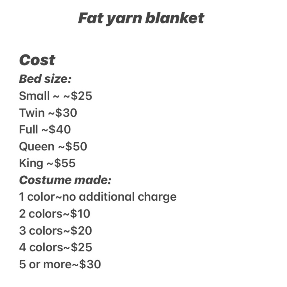 Fat yarn blankets